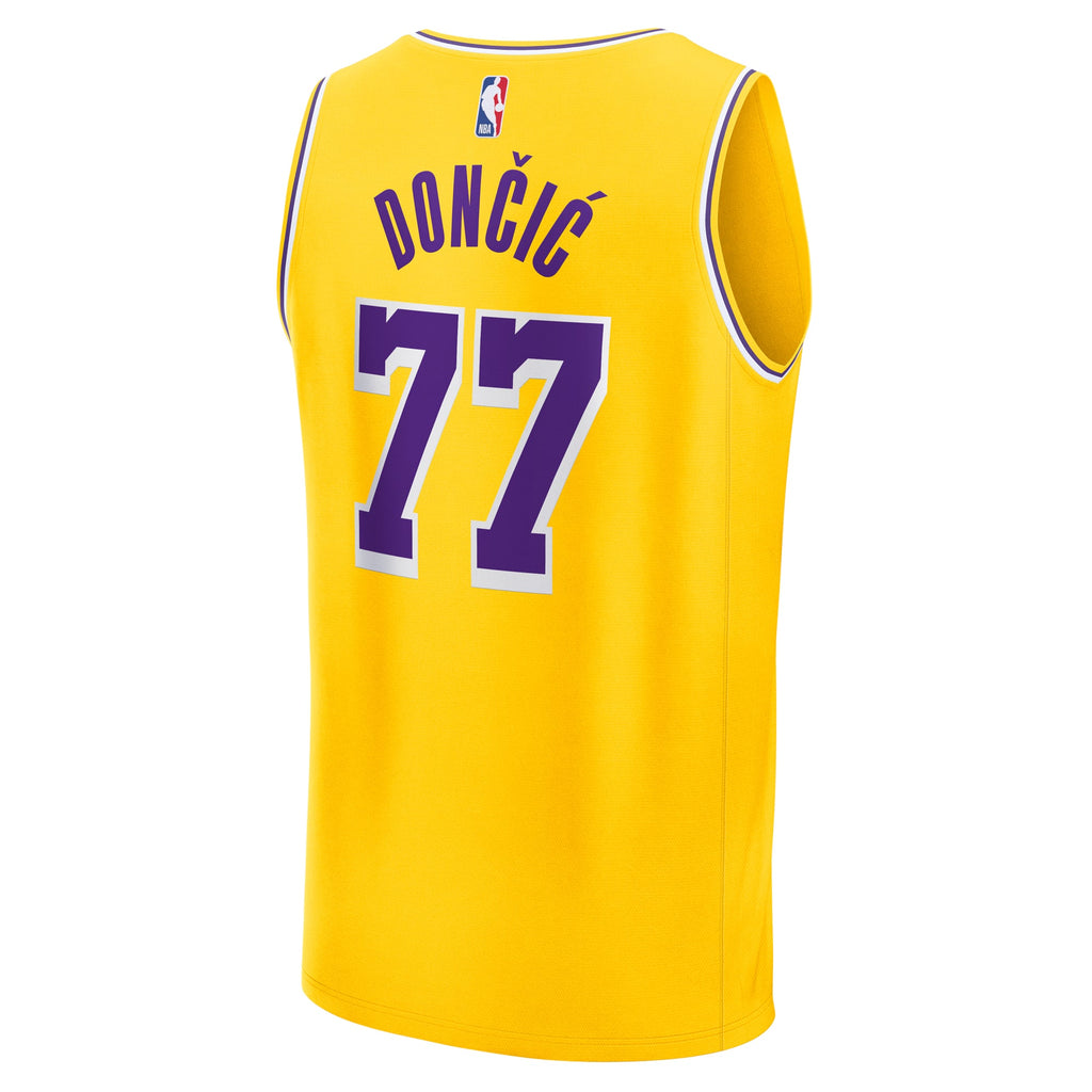 Youth Los Angeles Lakers Luka Dončić Fanatics Gold Fast Break Replica Player Jersey product image 4, provided for visual