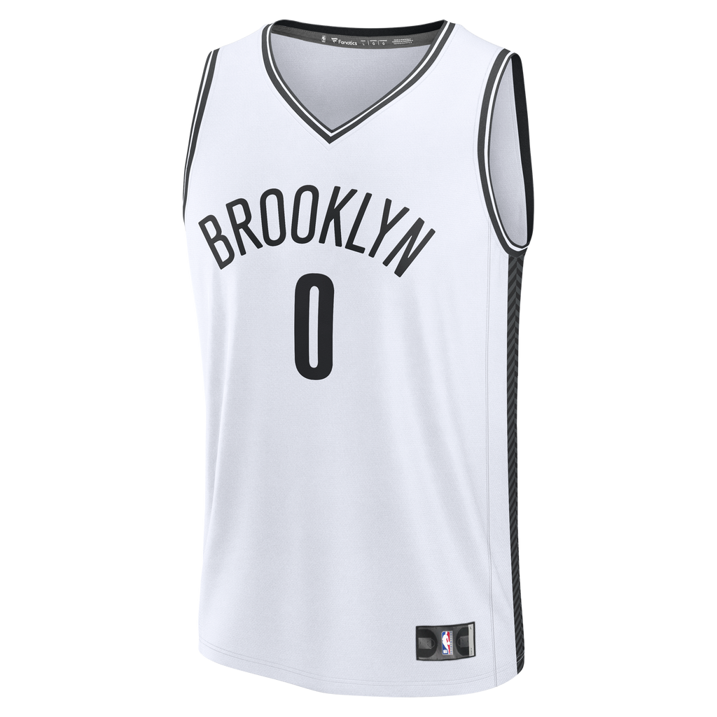 Youth Brooklyn Nets Mikel Brown Jr. Fanatics White Fast Break Replica Jersey - Association Edition product image 3, provided