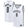 Youth Brooklyn Nets Mikel Brown Jr. Fanatics White Fast Break Replica Jersey - Association Edition product image 1, provided