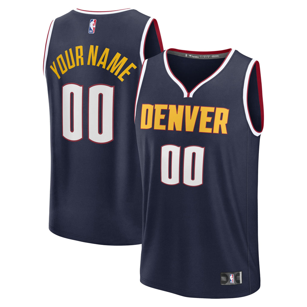 Youth Denver Nuggets Fanatics Navy Fast Break Custom Replica Jersey - Icon Edition product image 1, provided for visual
