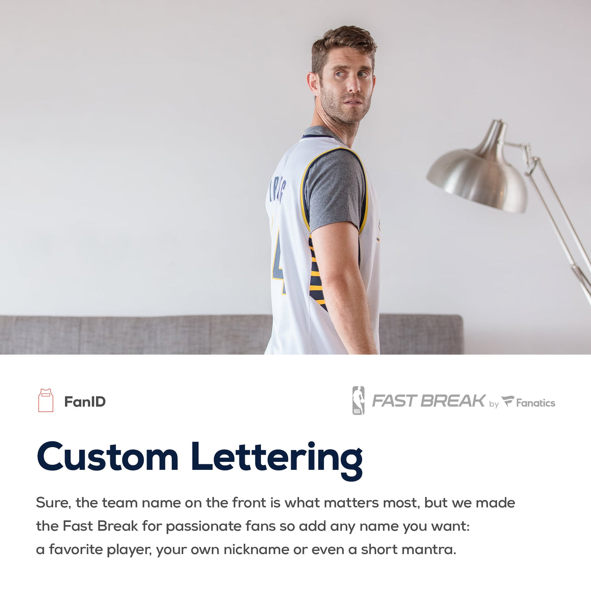 Youth Indiana Pacers Fanatics Navy Fast Break Custom Replica Jersey - Icon Edition product image 8, provided for visual