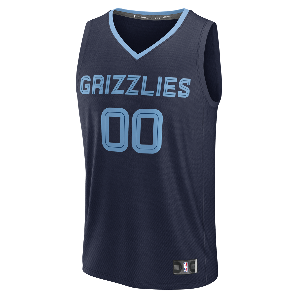 Youth Memphis Grizzlies Fanatics Navy Fast Break Custom Jersey - Icon Edition product image 3, provided for visual reference