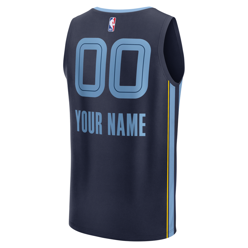 Youth Memphis Grizzlies Fanatics Navy Fast Break Custom Jersey - Icon Edition product image 4, provided for visual reference
