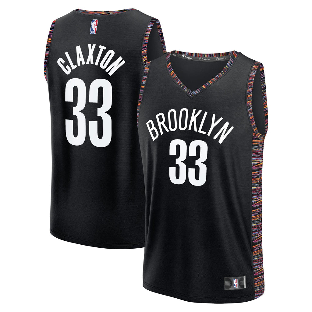 Youth Brooklyn Nets Nic Claxton Fanatics Black Fast Break Jersey - City Edition product image 2, provided for visual