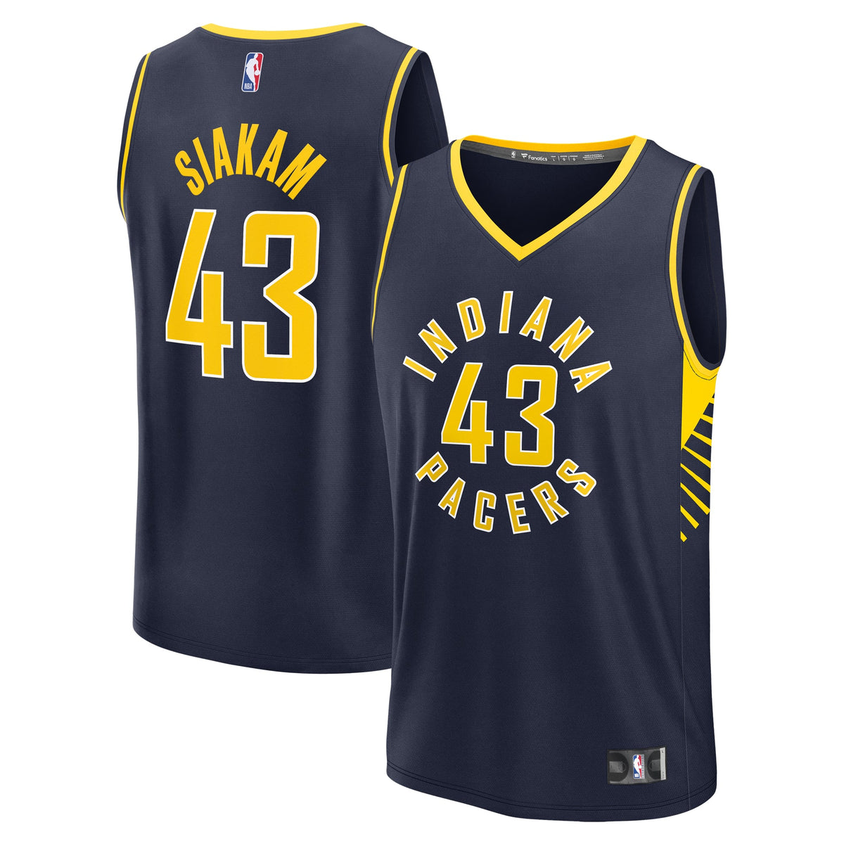 Youth Indiana Pacers Pascal Siakam Fanatics Navy Fast Break Player Jersey - Icon Edition product image 2, provided for