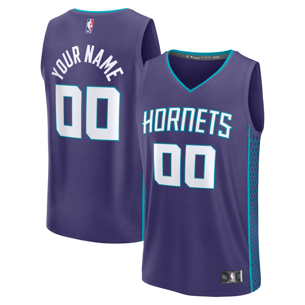Youth Charlotte Hornets Fanatics Purple Fast Break Custom Jersey - Statement Edition product image 1, provided for visual