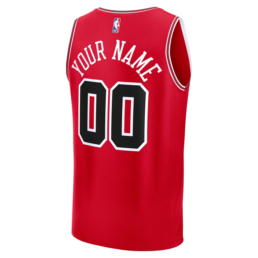 Youth Chicago Bulls Fanatics Red Fast Break Custom Jersey - Icon Edition product image 4, provided for visual reference and