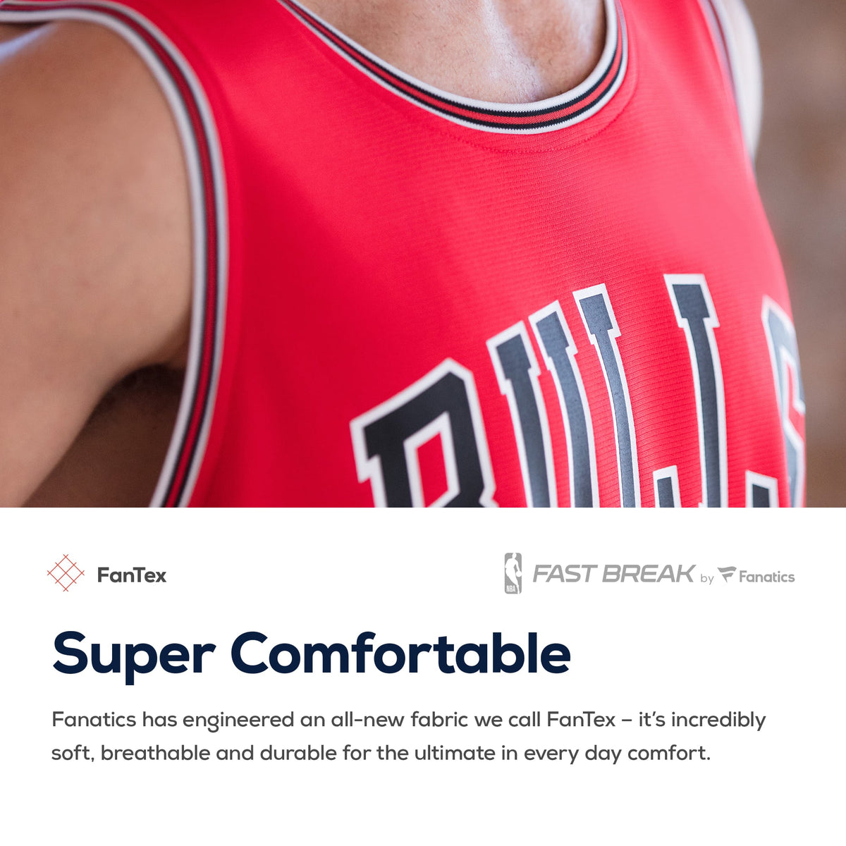 Youth Chicago Bulls Fanatics Red Fast Break Custom Replica Jersey - Icon Edition product image 7, provided for visual