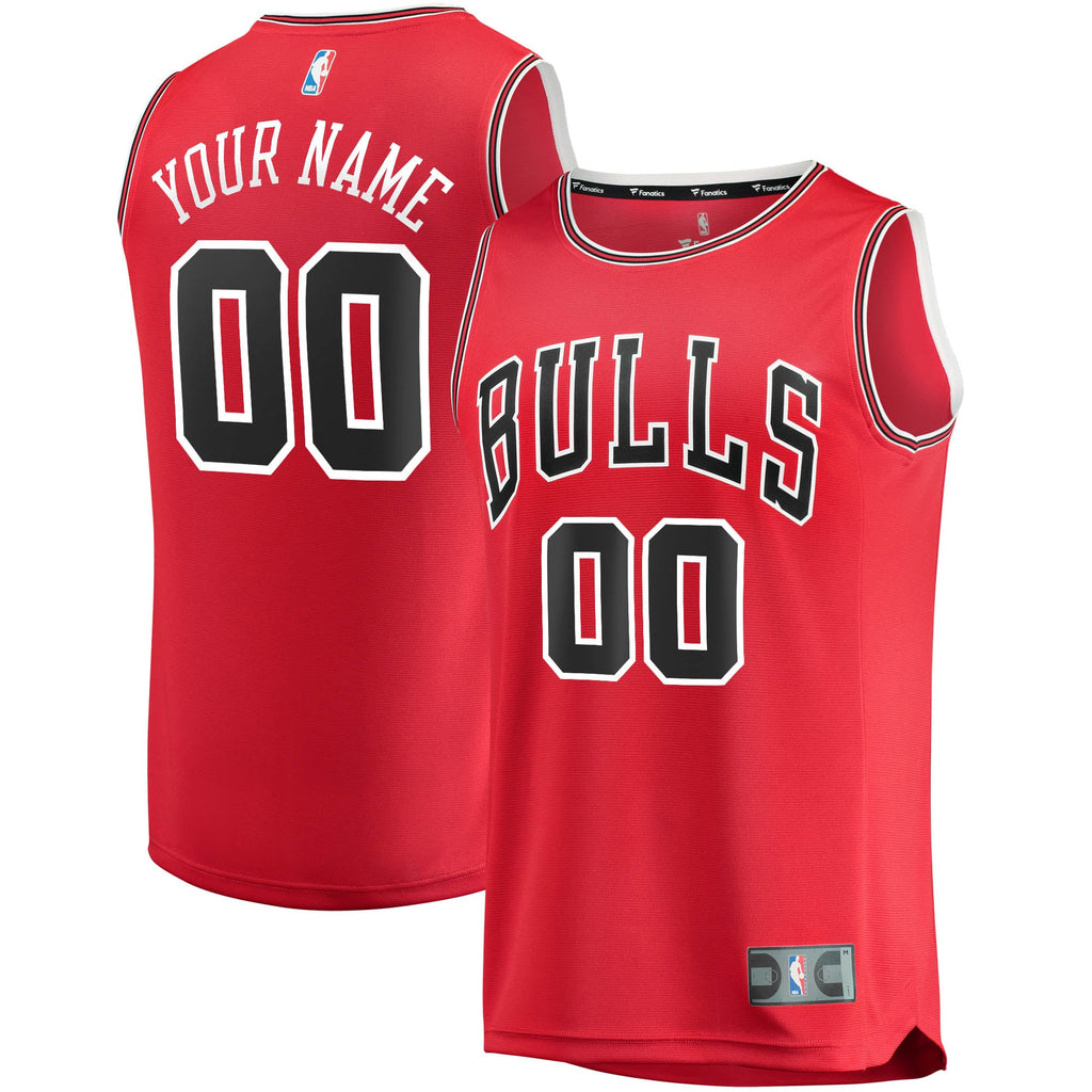 Youth Chicago Bulls Fanatics Red Fast Break Custom Replica Jersey - Icon Edition product image 1, provided for visual