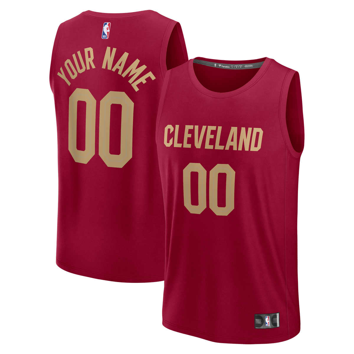 Youth Cleveland Cavaliers Fanatics Red Fast Break Custom Jersey - Icon Edition product image 2, provided for visual