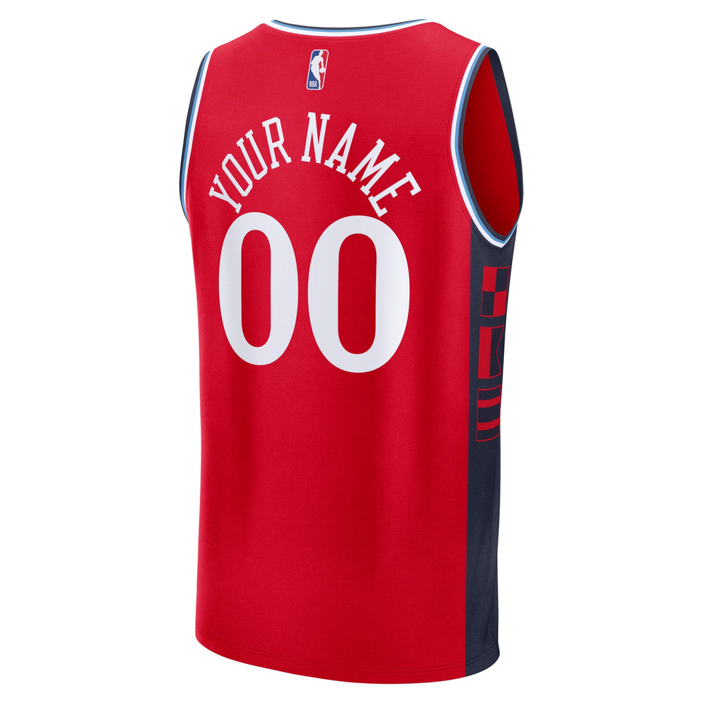 Youth LA Clippers Fanatics Red Fast Break Custom Replica Jersey - Statement Edition product image 4, provided for visual