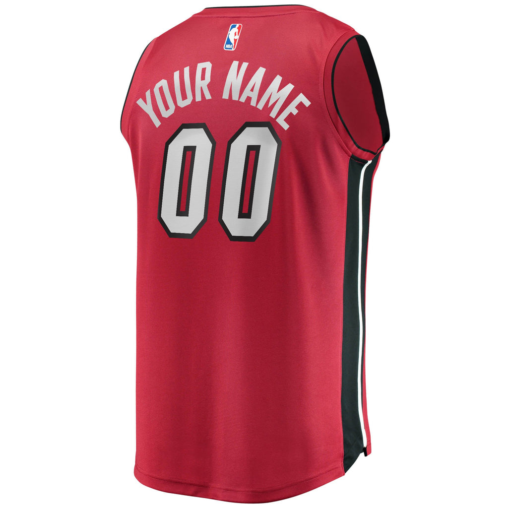 Youth Miami Heat Fanatics Red Fast Break Replica Custom Jersey - Statement Edition product image 4, provided for visual