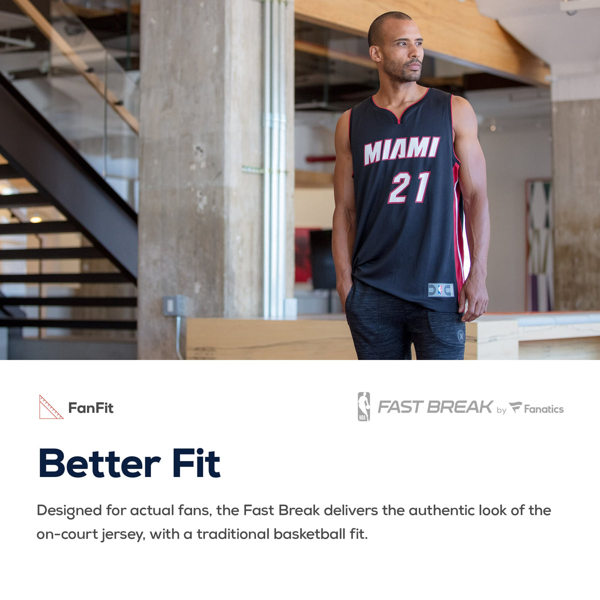 Youth Miami Heat Fanatics Red Fast Break Replica Custom Jersey - Statement Edition product image 5, provided for visual