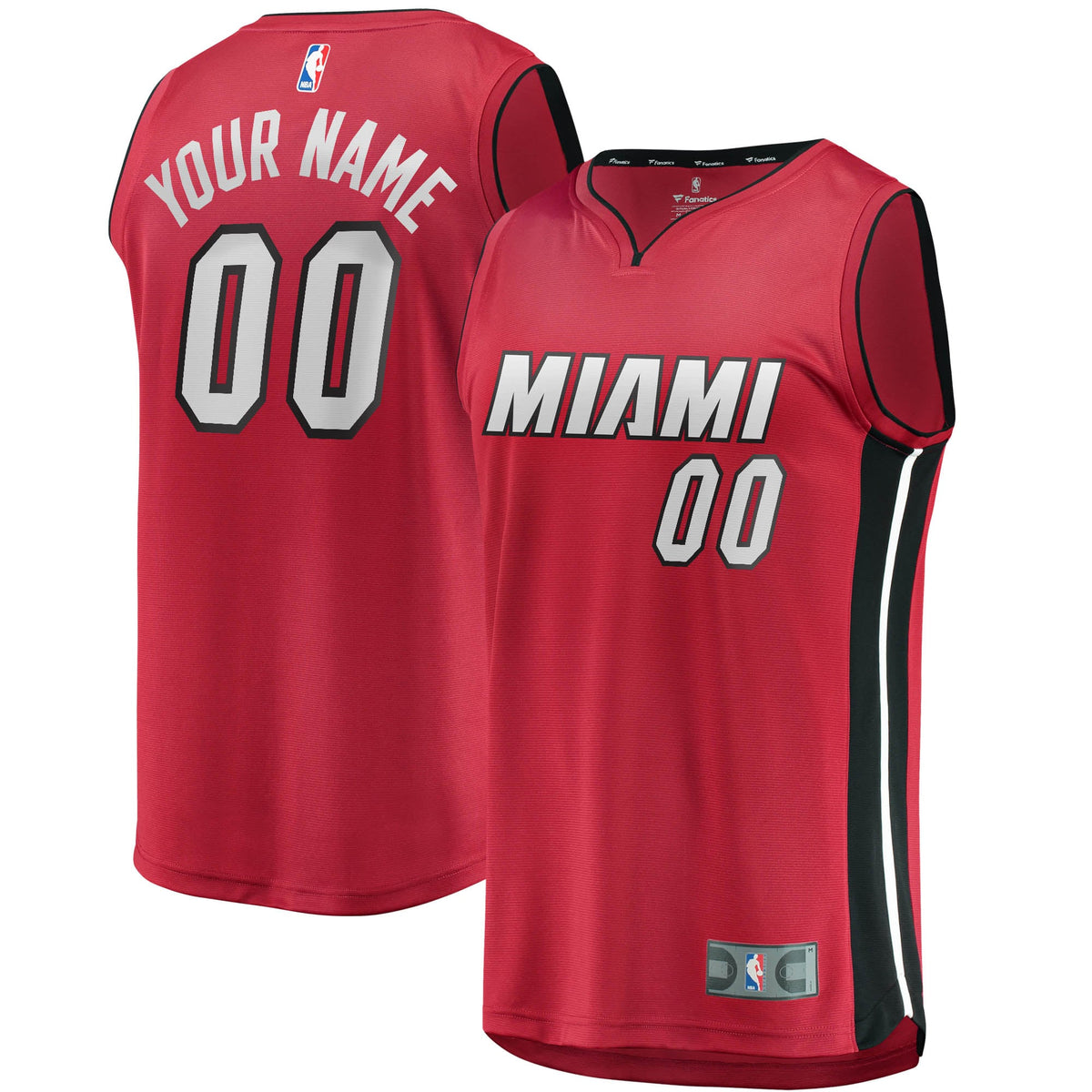 Youth Miami Heat Fanatics Red Fast Break Replica Custom Jersey - Statement Edition product image 1, provided for visual