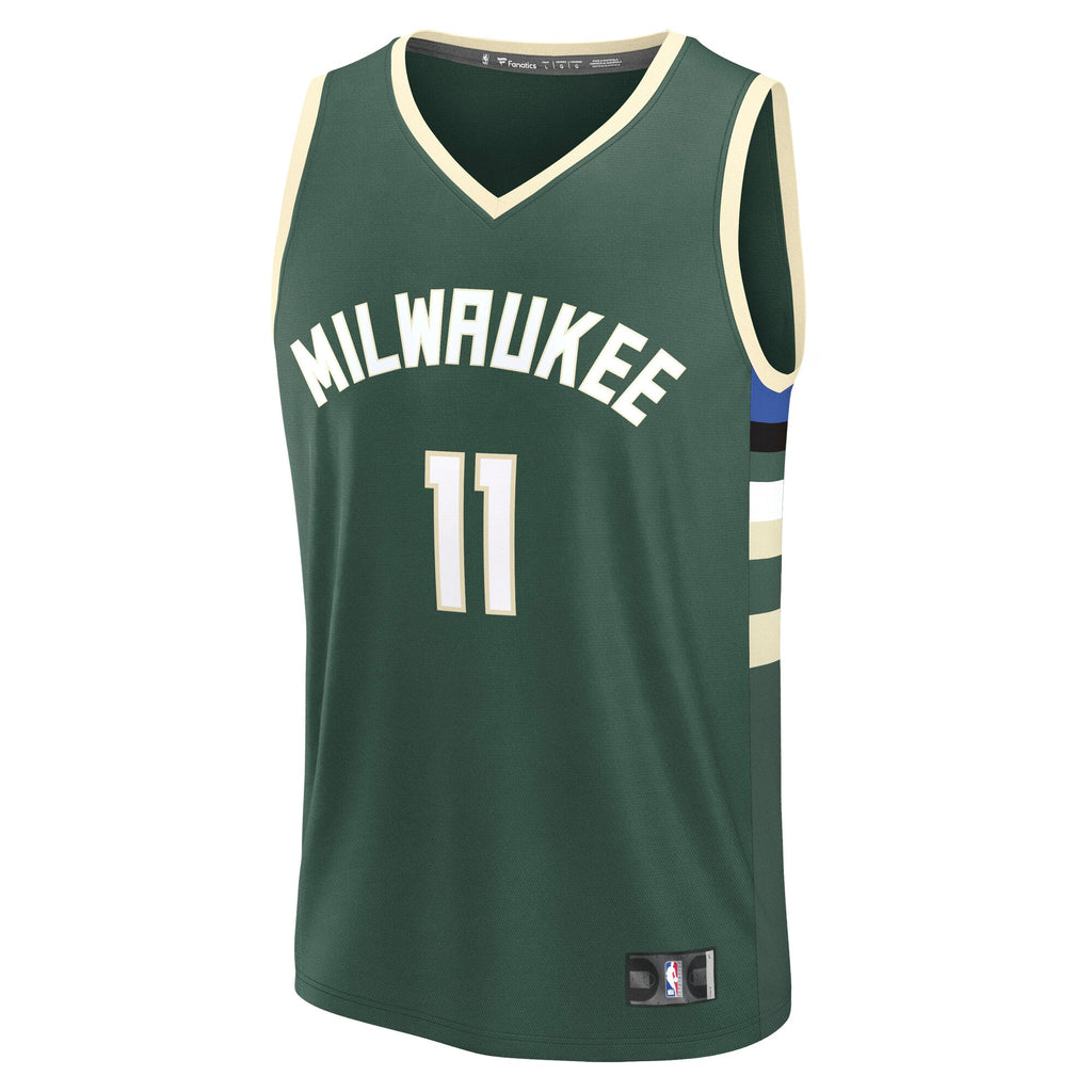Youth Milwaukee Bucks Tyler Herro Fanatics Hunter Green Fast Break Replica Jersey - Icon Edition product image 3, provided