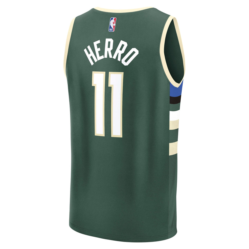 Youth Milwaukee Bucks Tyler Herro Fanatics Hunter Green Fast Break Replica Jersey - Icon Edition product image 4, provided