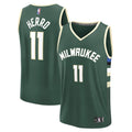 Youth Milwaukee Bucks Tyler Herro Fanatics Hunter Green Fast Break Replica Jersey - Icon Edition product image 1, provided