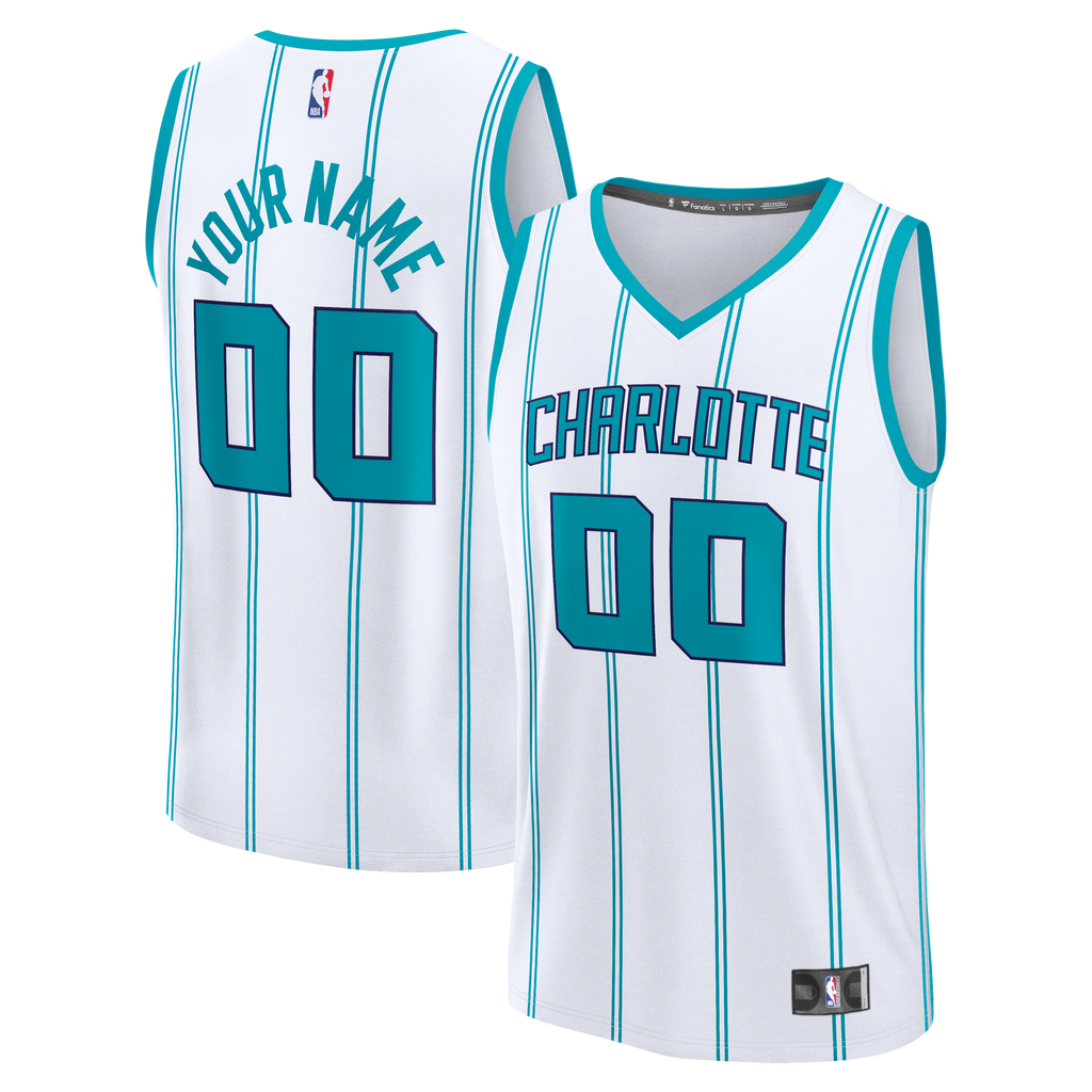 Youth Charlotte Hornets Fanatics White Fast Break Custom Jersey - Association Edition product image 1, provided for visual