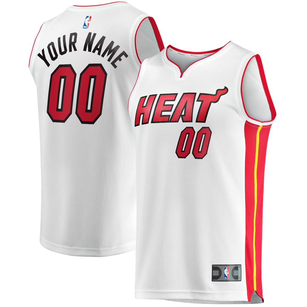 Youth Miami Heat Fanatics White Fast Break Custom Replica Jersey - Association Edition product image 1, provided for visual