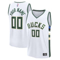 Youth Milwaukee Bucks Fanatics White Fast Break Custom Replica Jersey - Association Edition product image 1, provided for