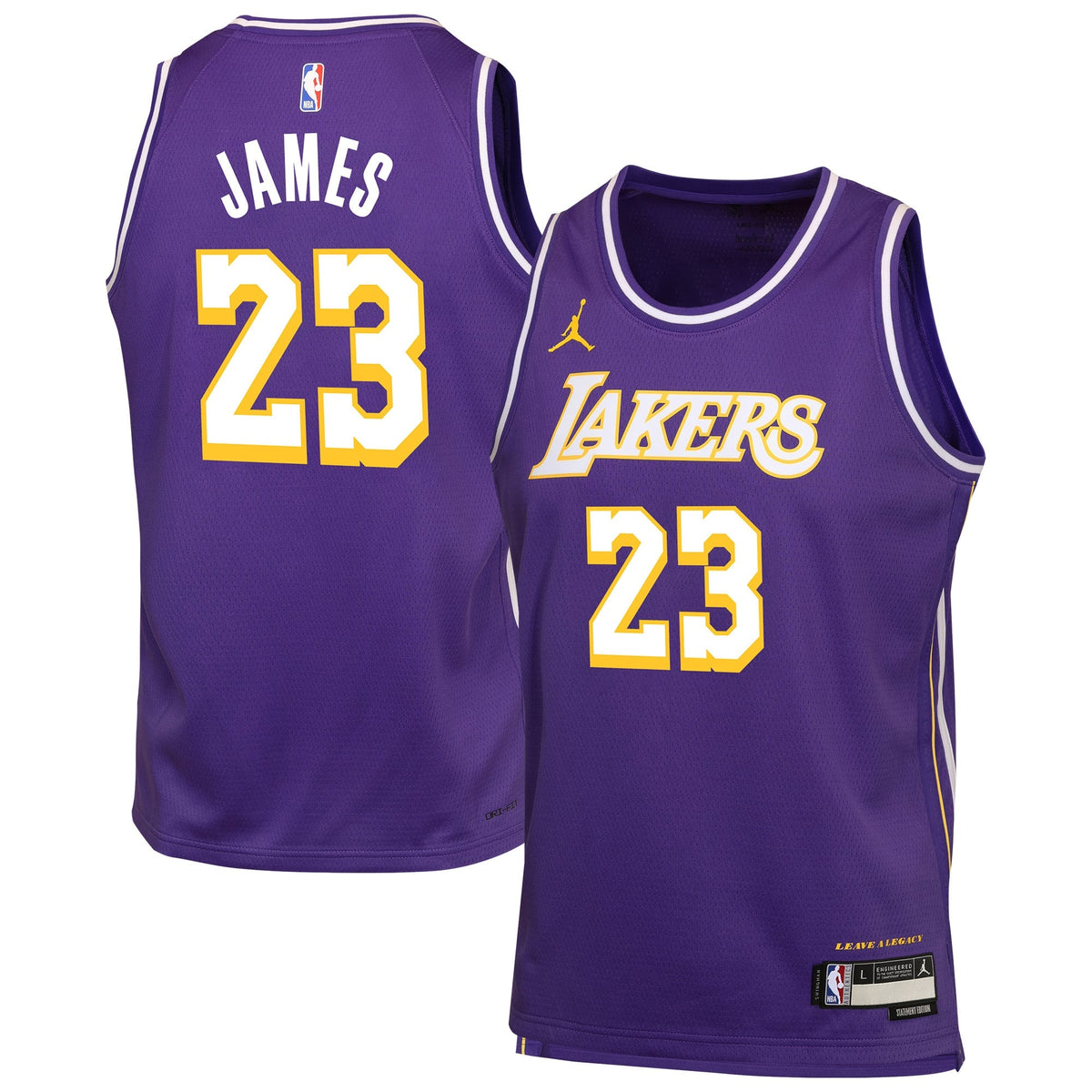 Youth Los Angeles Lakers LeBron James Jordan Brand Purple Swingman Jersey - Statement Edition product image 1, provided for
