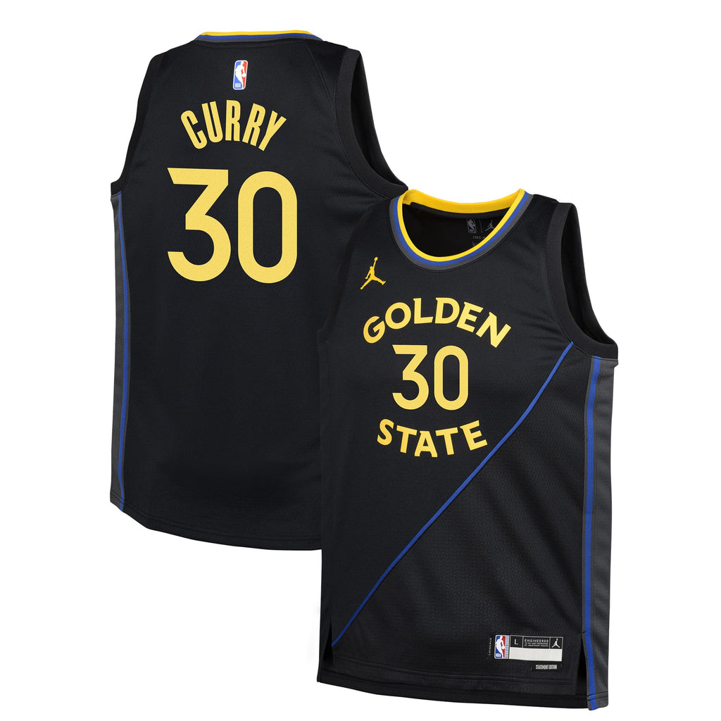 Youth Golden State Warriors Stephen Curry Jordan Brand Navy Swingman Jersey - Statement Edition product image 2, provided