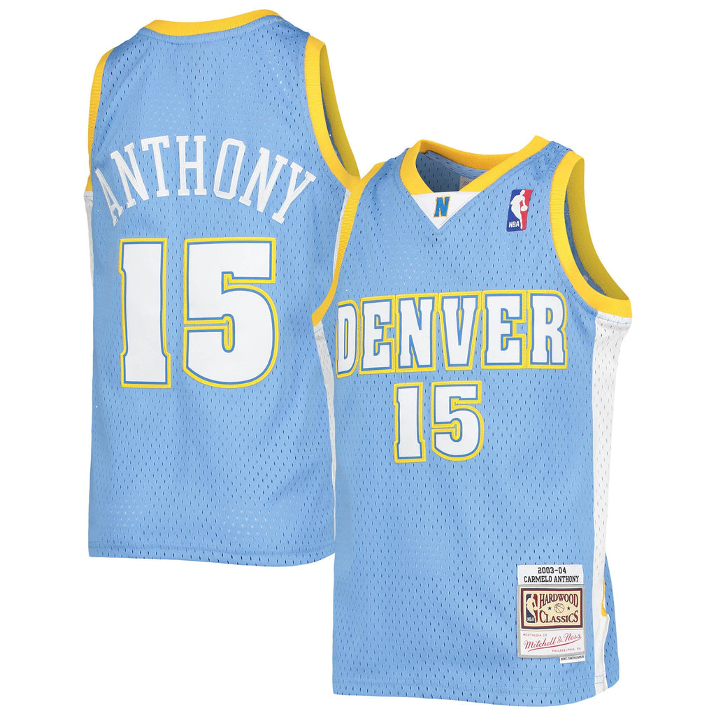 Youth Denver Nuggets Carmelo Anthony Mitchell & Ness Powder Blue 2003-04 Hardwood Classics Swingman Jersey product image 2,