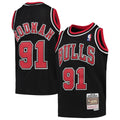 Youth Chicago Bulls Dennis Rodman Mitchell & Ness Black 1997-98 Hardwood Classics Swingman Jersey product image 1, provided