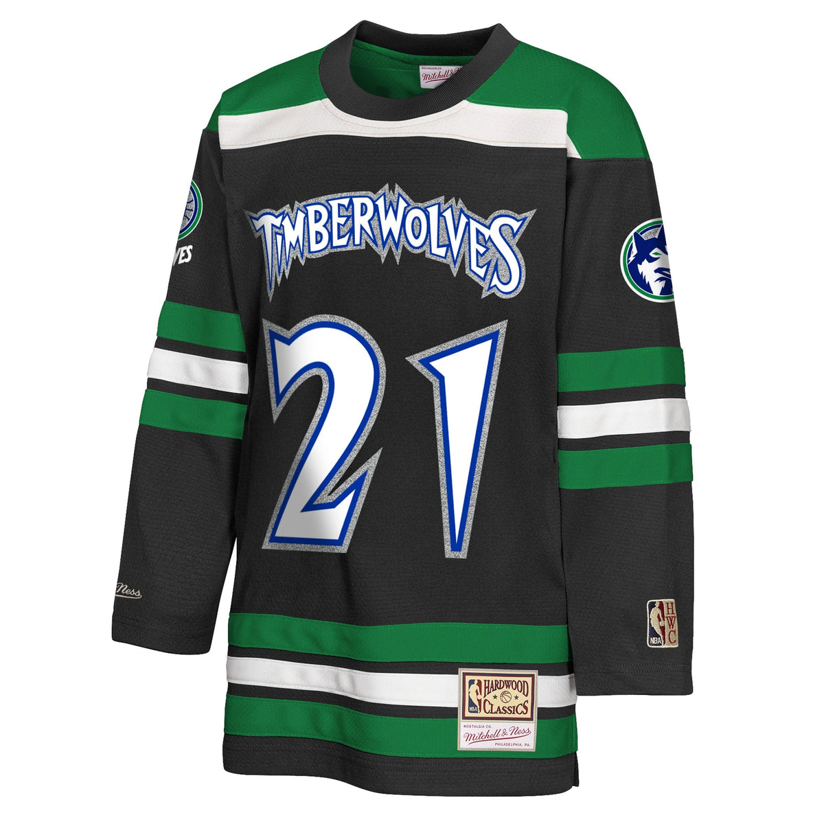 Youth Minnesota Timberwolves Kevin Garnett Mitchell & Ness Black Maxxed Out 2.0 Fashion Hockey Jersey product image 3,