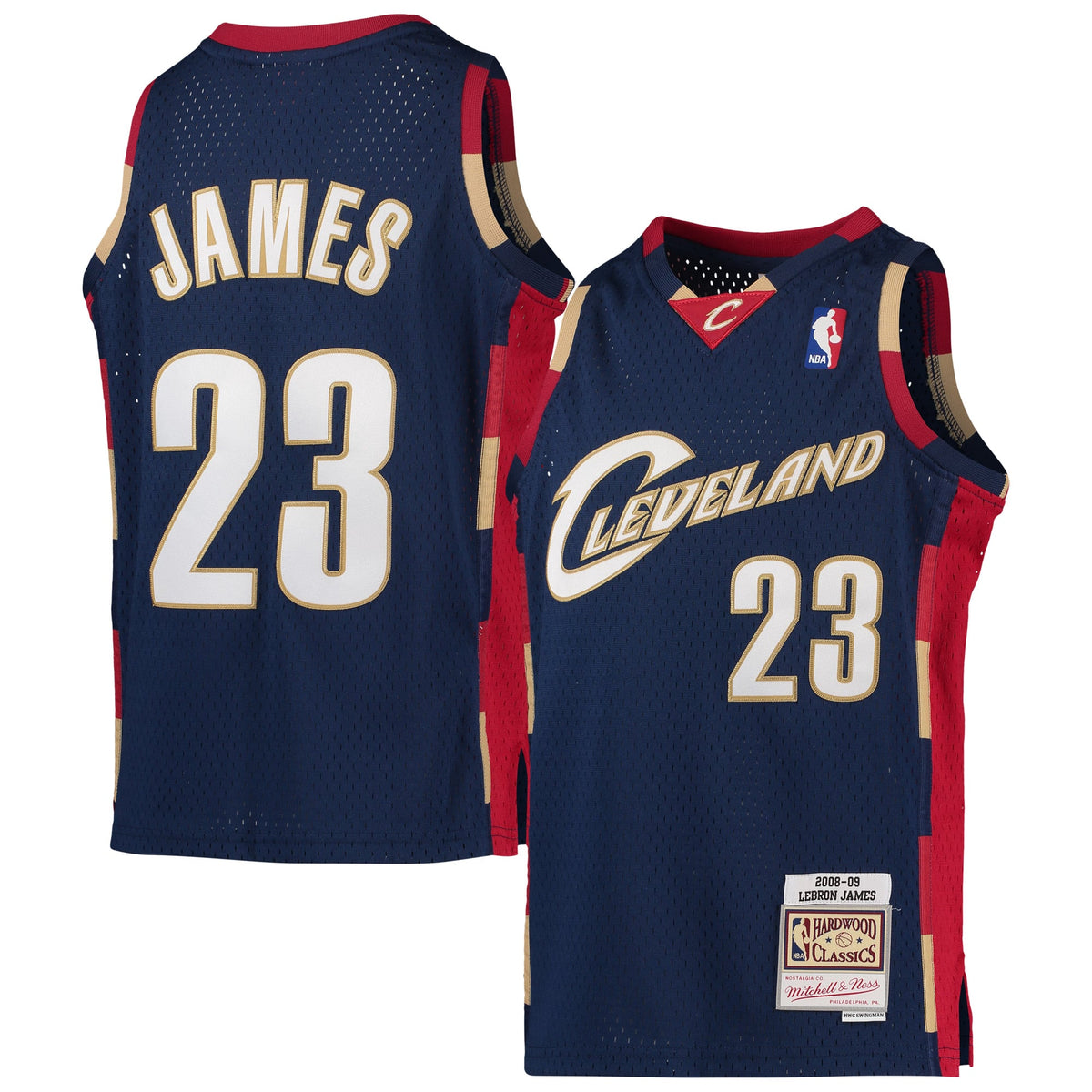Youth Cleveland Cavaliers LeBron James Mitchell & Ness Navy 2008-09 Hardwood Classics Swingman Jersey product image 2,