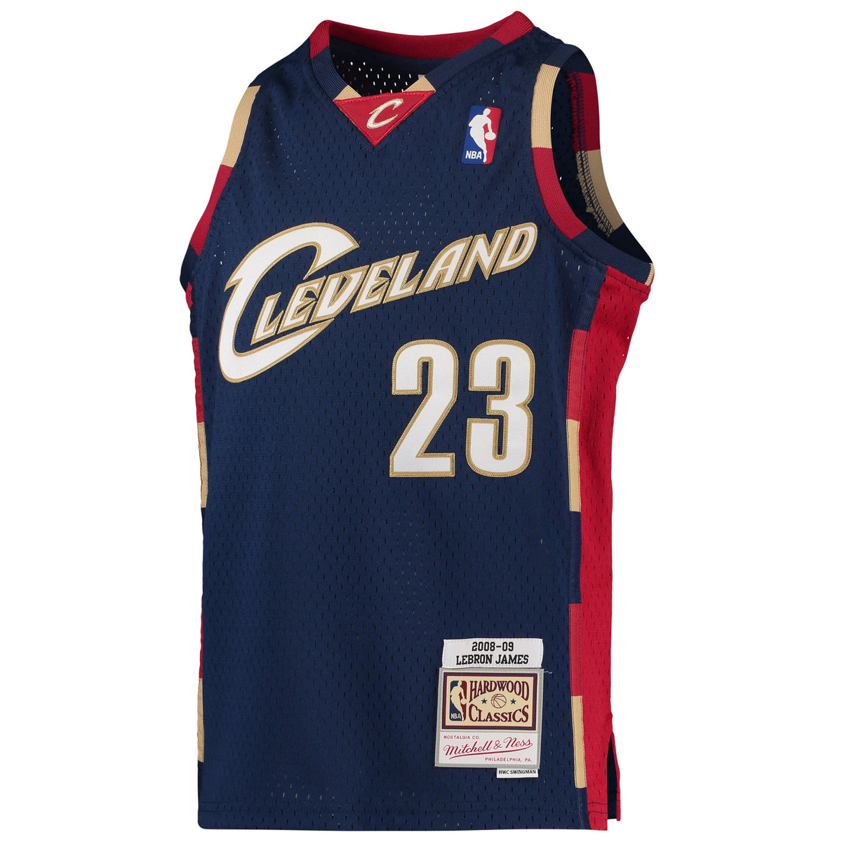 Youth Cleveland Cavaliers LeBron James Mitchell & Ness Navy 2008-09 Hardwood Classics Swingman Jersey product image 3,