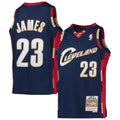 Youth Cleveland Cavaliers LeBron James Mitchell & Ness Navy 2008-09 Hardwood Classics Swingman Jersey product image 1,