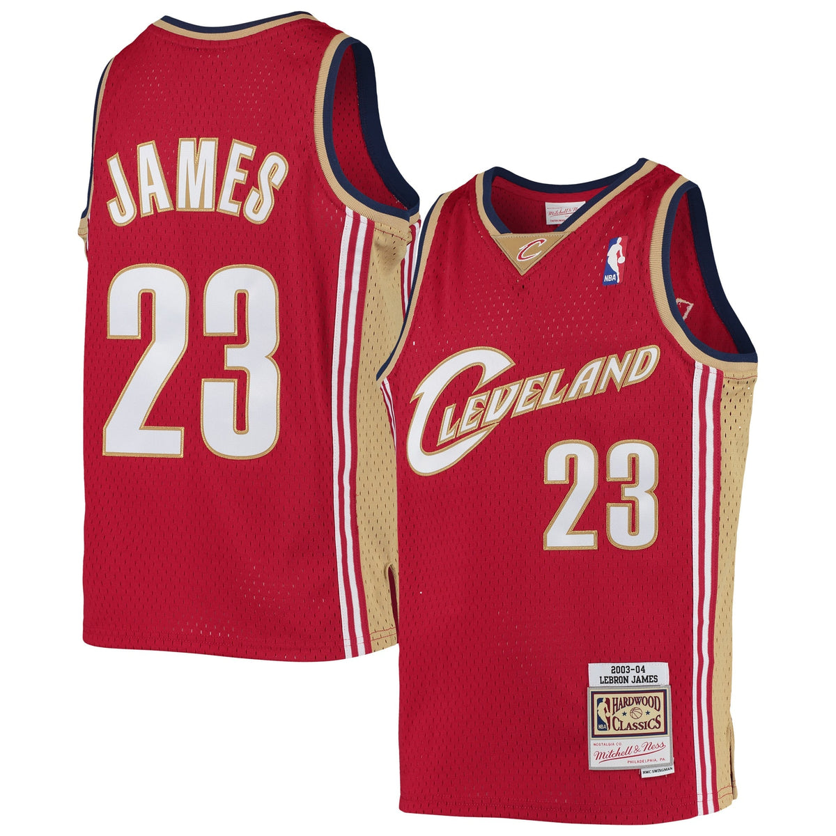 Youth Cleveland Cavaliers LeBron James Mitchell & Ness Wine 2003-04 Hardwood Classics Swingman Jersey product image 2,