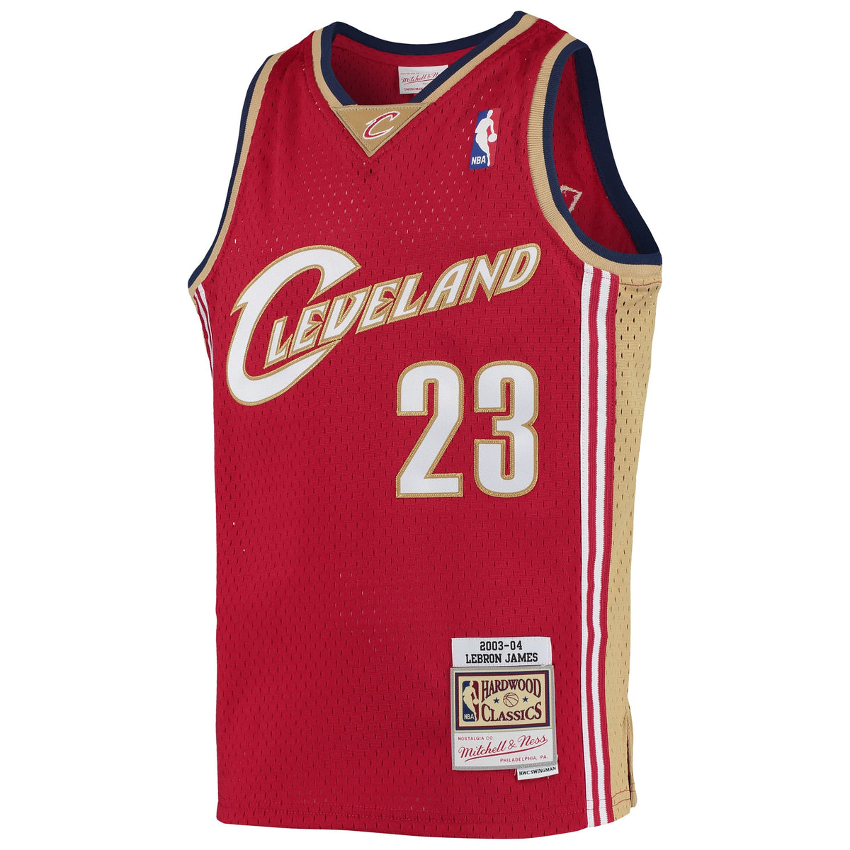 Youth Cleveland Cavaliers LeBron James Mitchell & Ness Wine 2003-04 Hardwood Classics Swingman Jersey product image 3,