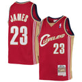 Youth Cleveland Cavaliers LeBron James Mitchell & Ness Wine 2003-04 Hardwood Classics Swingman Jersey product image 1,
