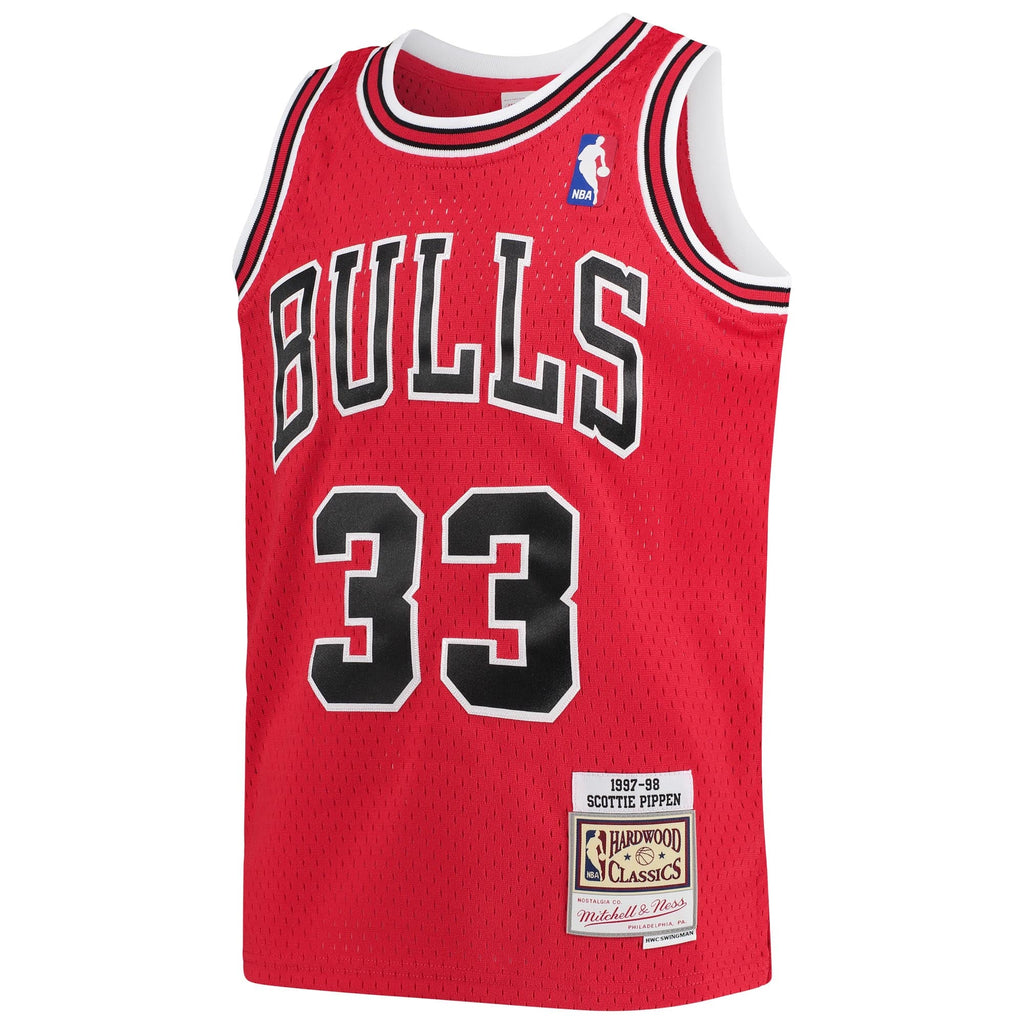 Youth Chicago Bulls Scottie Pippen Mitchell & Ness Red 1997-98 Hardwood Classics Swingman Jersey product image 3, provided