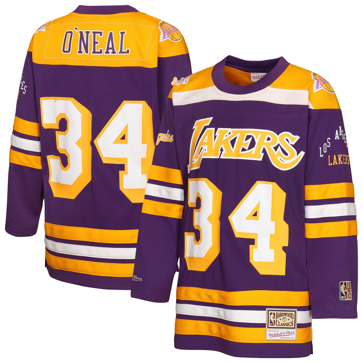 Youth Los Angeles Lakers Shaquille O'Neal Mitchell & Ness Purple Maxxed Out 2.0 Fashion Hockey Jersey product image 2,