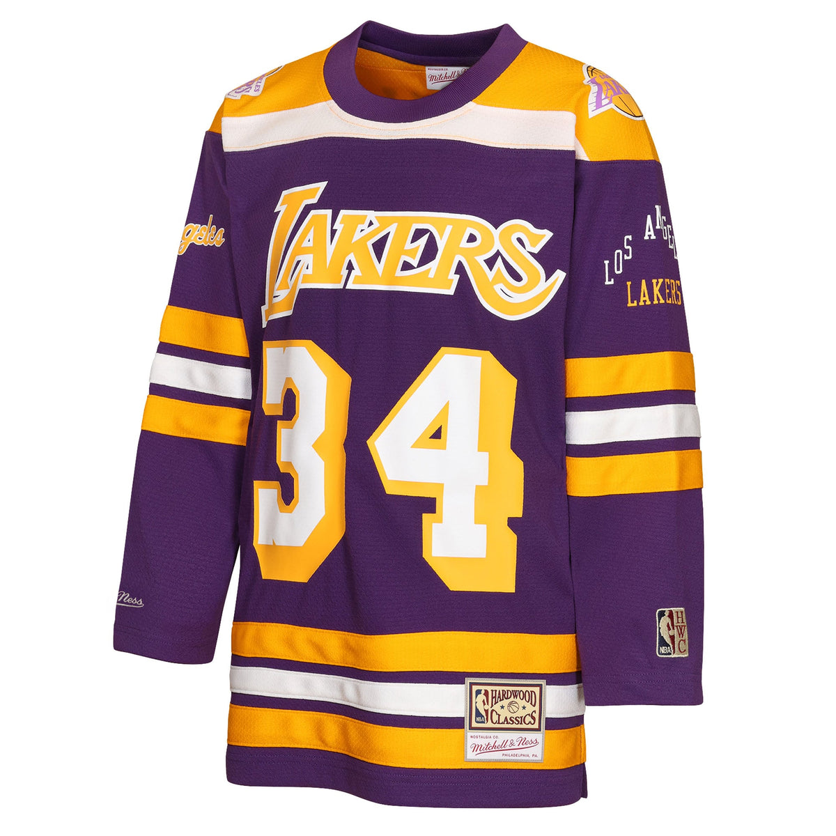 Youth Los Angeles Lakers Shaquille O'Neal Mitchell & Ness Purple Maxxed Out 2.0 Fashion Hockey Jersey product image 3,