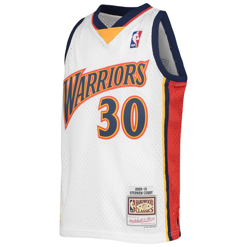 Youth Golden State Warriors Stephen Curry Mitchell & Ness White 2009-10 Hardwood Classics Swingman Jersey product image 3,