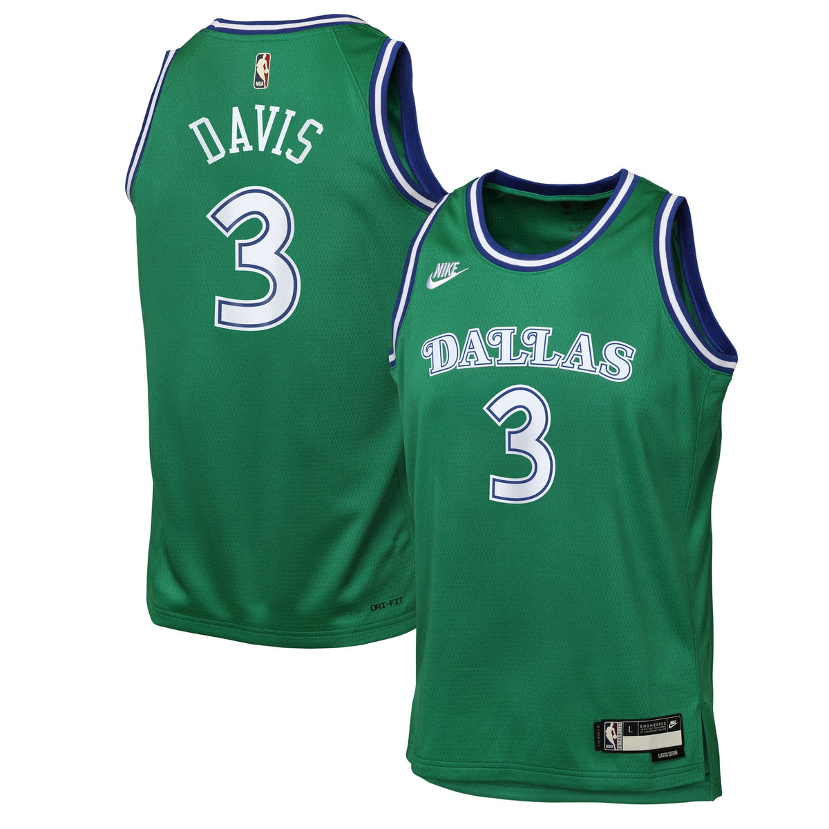Youth Dallas Mavericks Anthony Davis Nike Green Swingman Jersey - Classic Edition product image 2, provided for visual