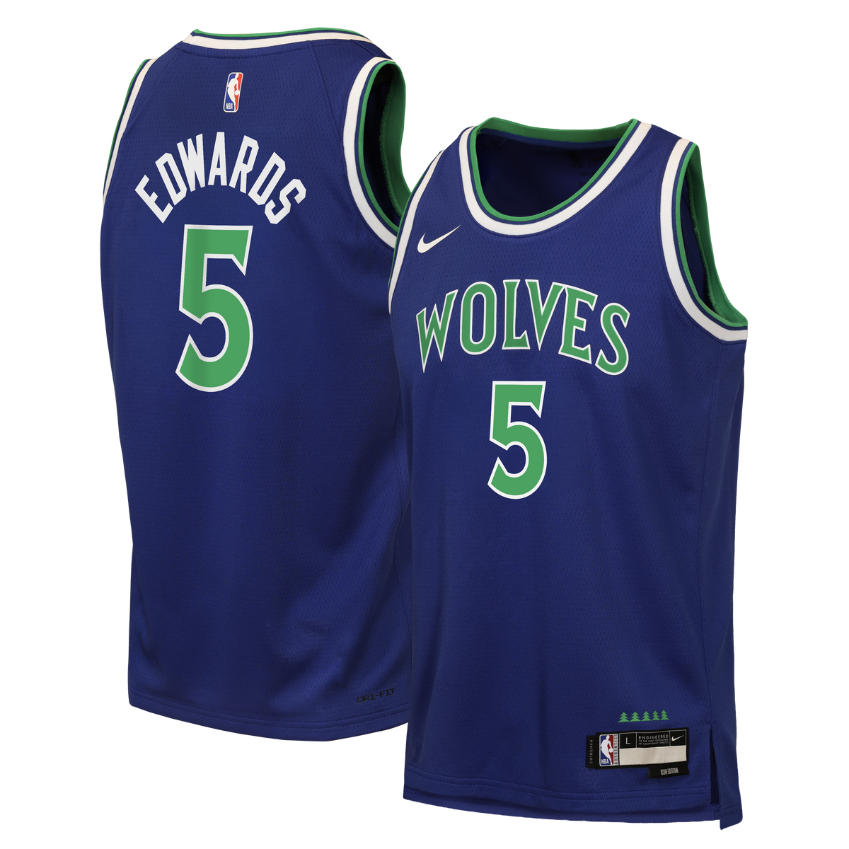 Youth Minnesota Timberwolves Anthony Edwards Nike Blue Swingman Jersey - Icon Edition product image 2, provided for visual