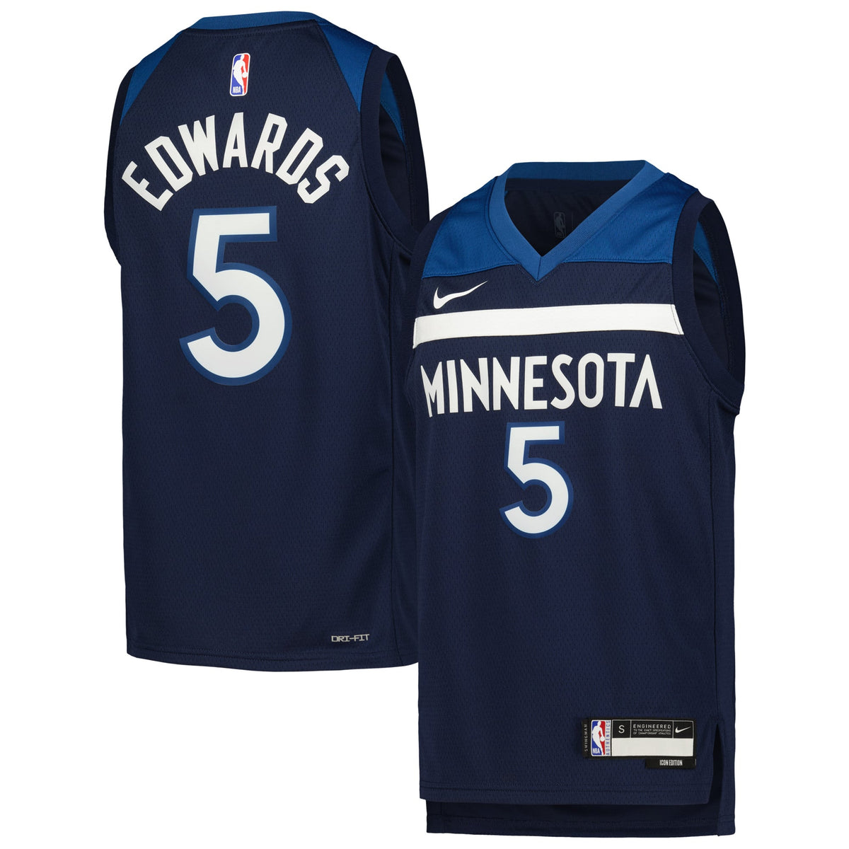 Youth Minnesota Timberwolves Anthony Edwards Nike Navy Swingman Jersey - Icon Edition product image 1, provided for visual