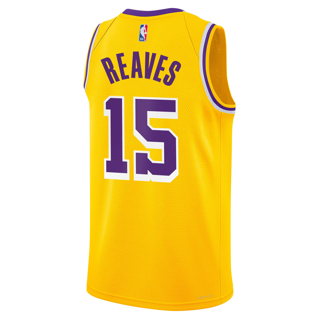 Youth Los Angeles Lakers Austin Reaves Nike Gold Swingman Jersey - Icon Edition product image 4, provided for visual