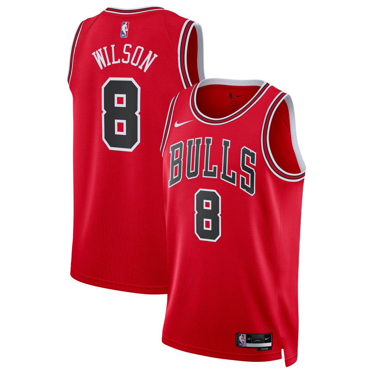 Youth Chicago Bulls Caleb Wilson Nike Red Swingman Jersey - Icon Edition product image 2, provided for visual reference and
