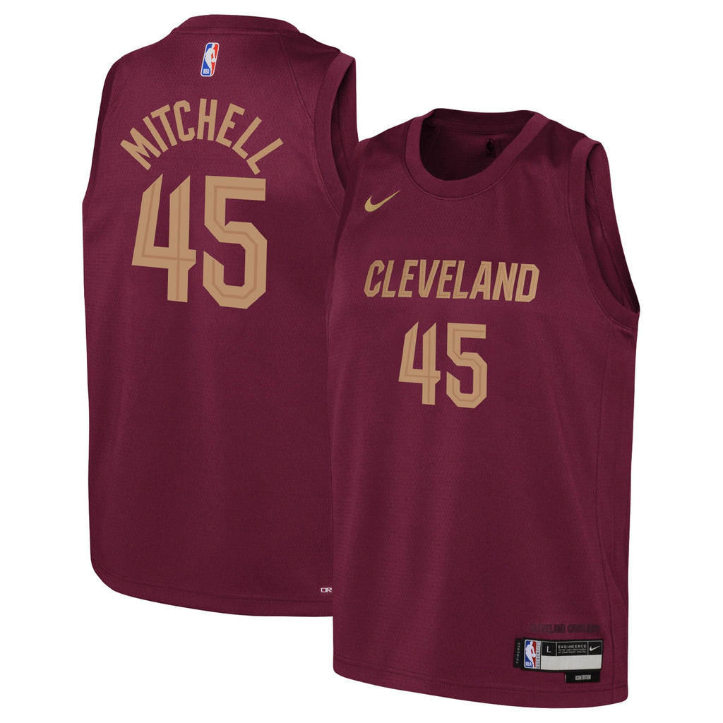 Youth Cleveland Cavaliers Donovan Mitchell Nike Wine Swingman Jersey - Icon Edition product image 2, provided for visual