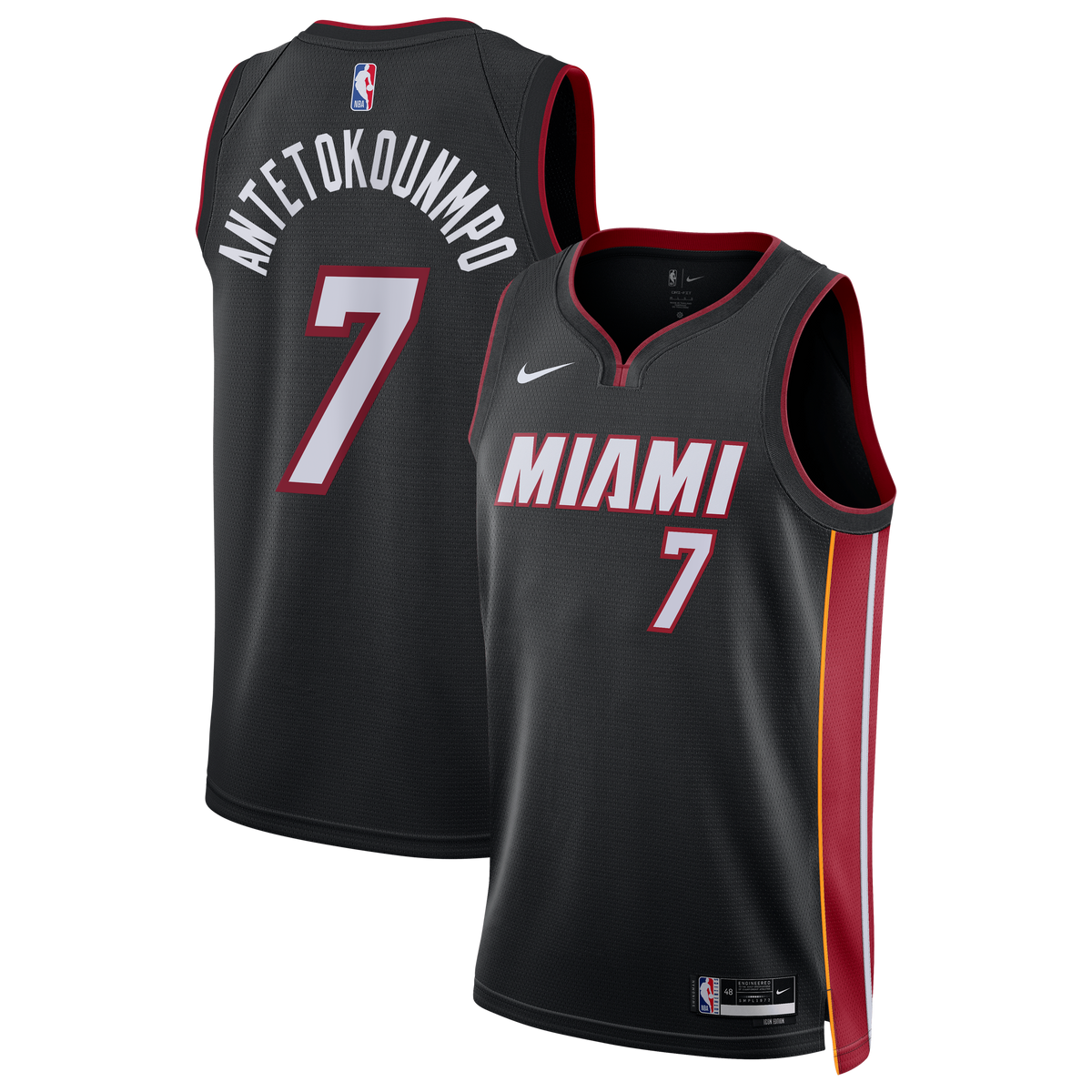 Youth Miami Heat Giannis Antetokounmpo Nike Black Swingman Jersey - Icon Edition product image 1, provided for visual