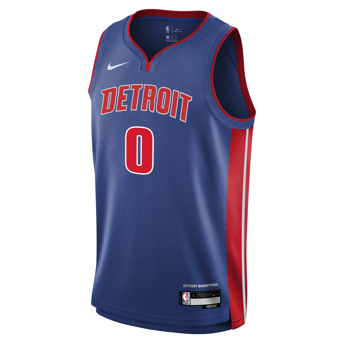 Youth Detroit Pistons Jalen Duren Nike Blue Swingman Jersey - Icon Edition product image 3, provided for visual reference