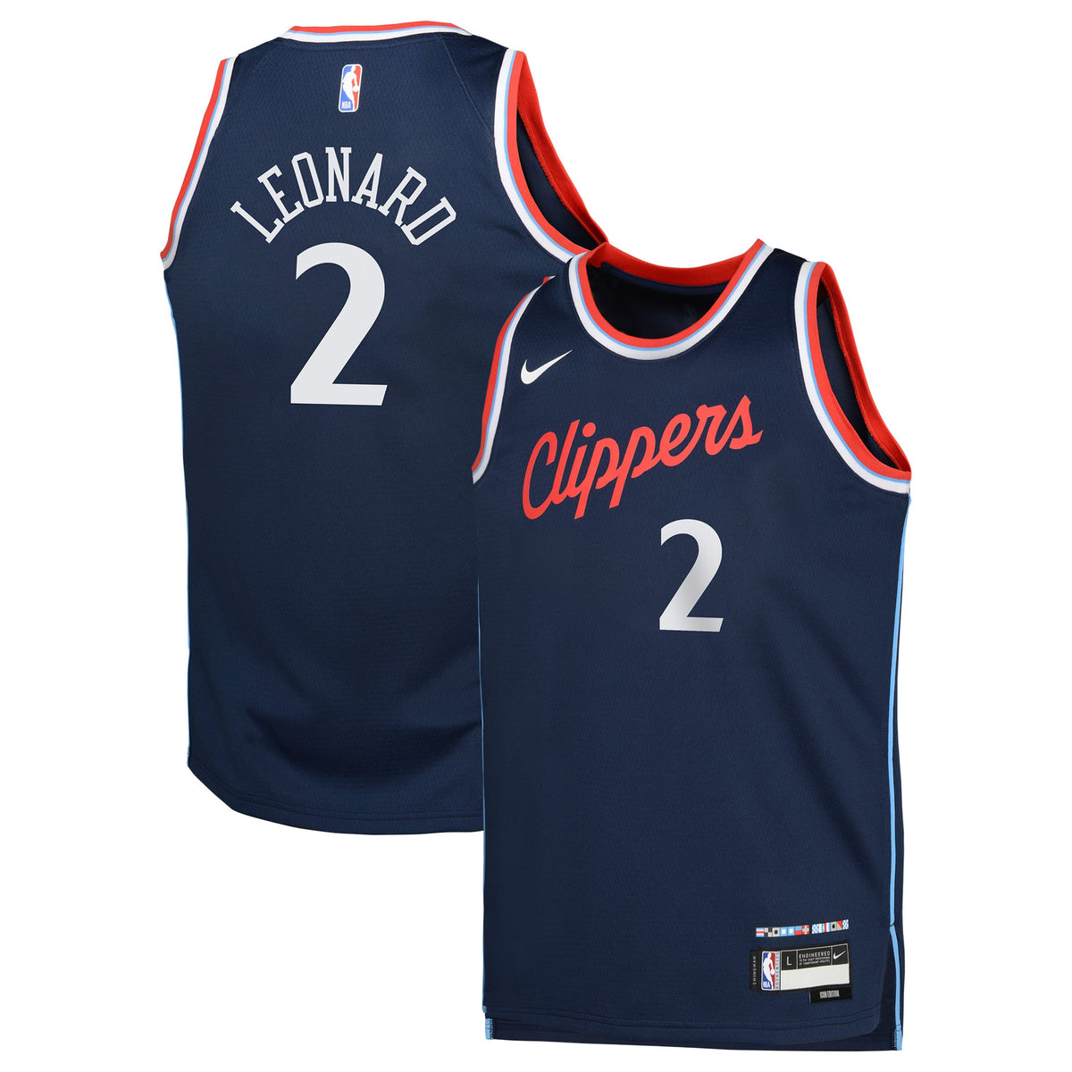 Youth LA Clippers Kawhi Leonard Nike Royal Swingman Jersey - Icon Edition product image 2, provided for visual reference and