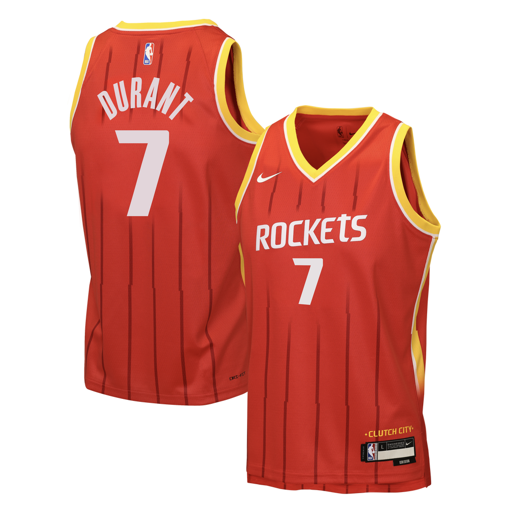 Youth Houston Rockets Kevin Durant Nike Red Swingman Jersey - Icon Edition product image 2, provided for visual reference