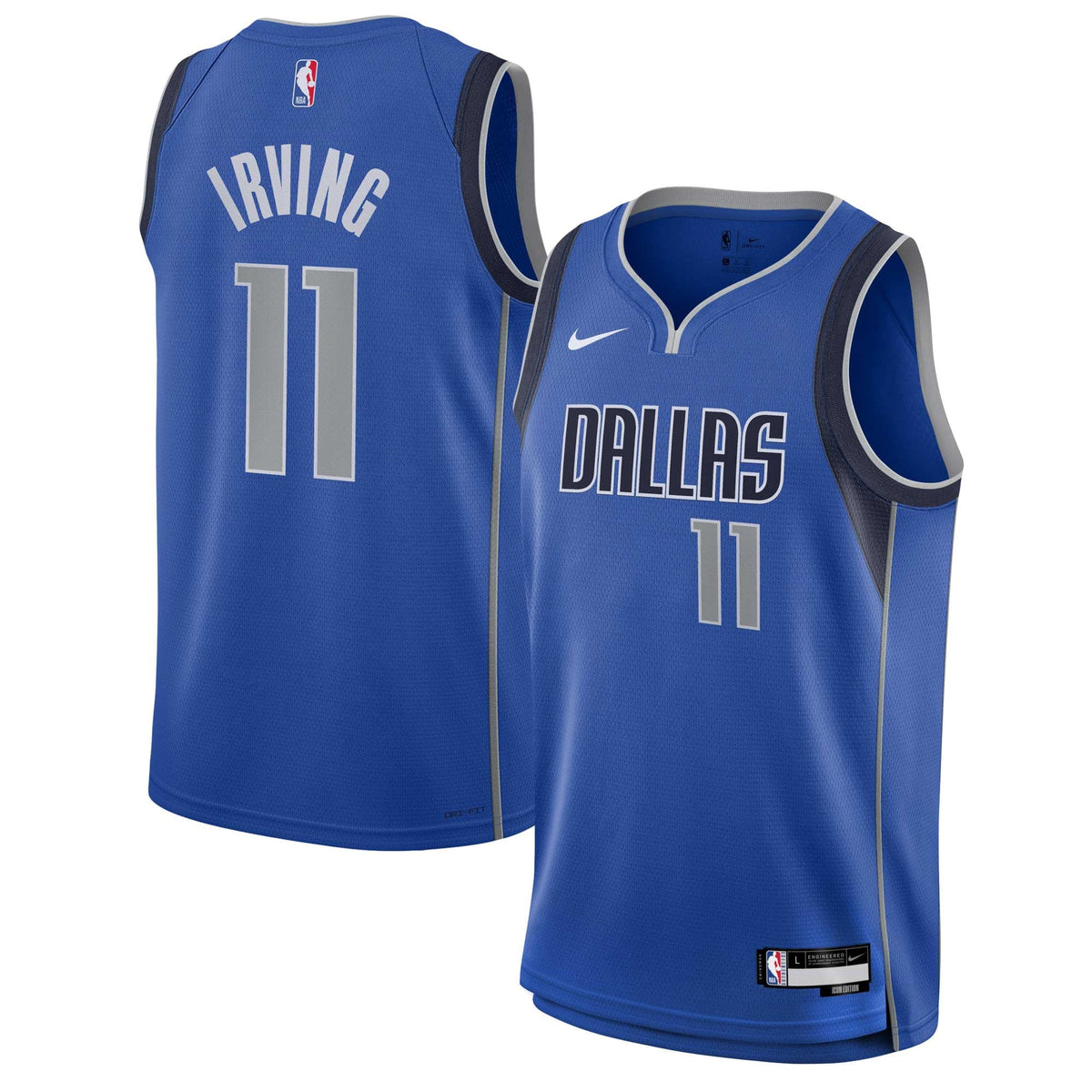 Youth Dallas Mavericks Kyrie Irving Nike Blue Swingman Jersey - Icon Edition product image 1, provided for visual reference